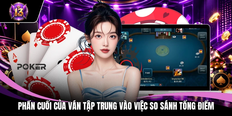 Phần cuối của ván tập trung vào việc so sánh tổng điểm